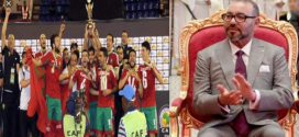 <h1>       الملك محمد السادس يبعث برقية تهنئة لأعضاء المنتخب الوطني لكرة القدم داخل القاعة.         <h1/>